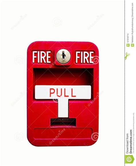 Red Fire Alarm Box For Warning And Security System Pull Danger Stock