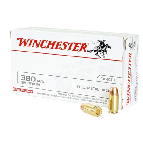 Winchester Usa 380 Acp 95gr Fmj 50 Rounds