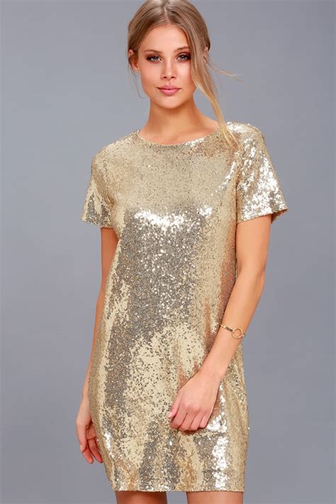 Stunning Gold Sequin Dress Sequin Sheath Dress Lulus