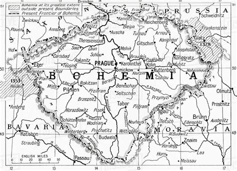 Map Of Bohemia At The Outbreak Of Wwi The Lined Areas Show Its Extent