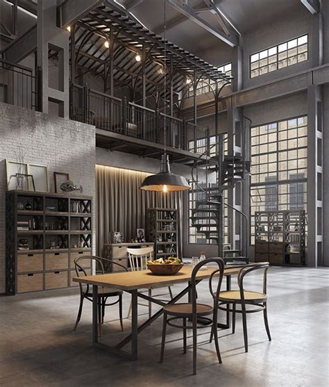 Loft Style Furniture Part 3 On Behance Industrial Loft Design Loft
