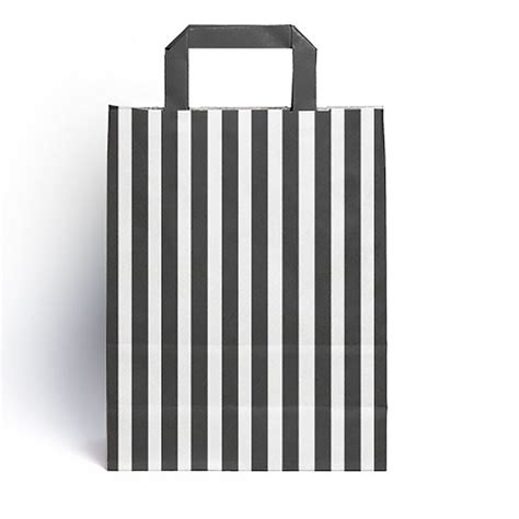 Black Candy Stripe Paper Carrier Bags Paper Bags Carrier Bag Shop