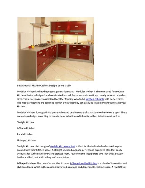 Ppt Best Modular Kitchen Cabinet Designs By My Gubbi Powerpoint