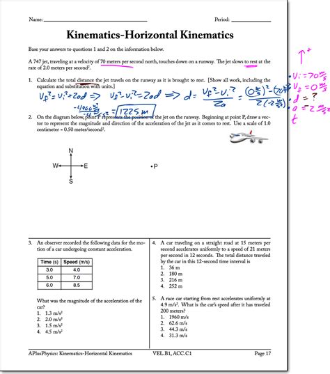 How do mass and force affect these accelerations? The Moving Man Worksheet Answers - Nidecmege