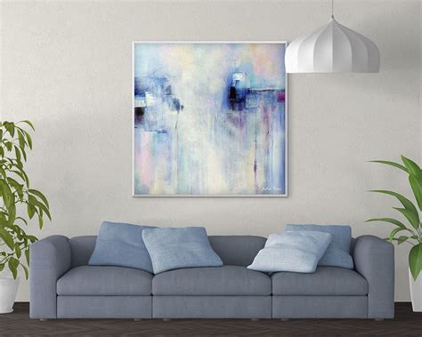 Blue And Purple Abstract Art Print Large Modern Wall Art