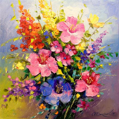 A Bouquet Of Meadow Flowers Paintings By Olha Darchuk Artist Com