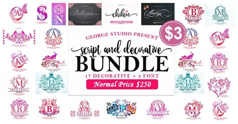 The Script And Decorative Bundle Bundle · Creative Fabrica