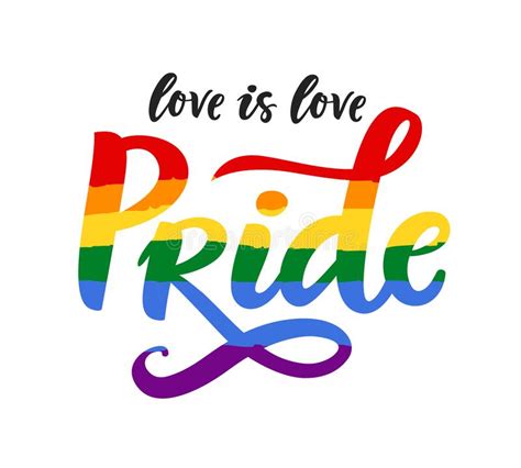 Love Gay Pride Poster Rainbow Spectrum Heart Shape, Brush Lettering