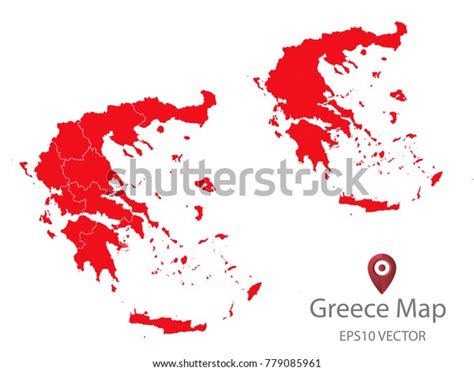 Couple Set Mapred Map Greecevector Eps10 Stock Vector Royalty Free