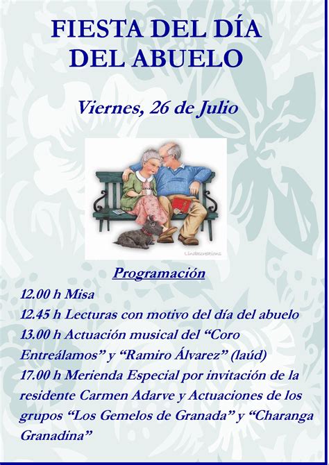 El día de los abuelos es uno de los días más importantes que tenemos que celebrar en el año ya que permite honrar una figura tan esencial en nuestras vidas como son los abuelos. Celebración del "Día del Abuelo" en Entreálamos ...