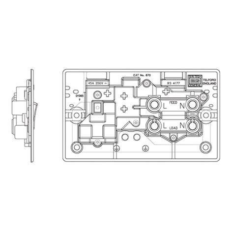 Bg Nexus Flatplate Screwless 45a Switch Socket Fbs70g At Ukes