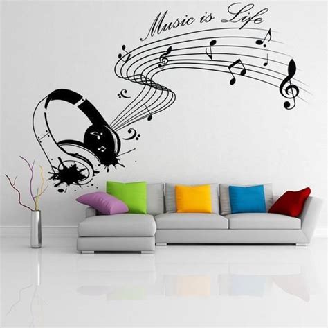 Music Is My Life Wall Sticker Note Quote T Decor Art