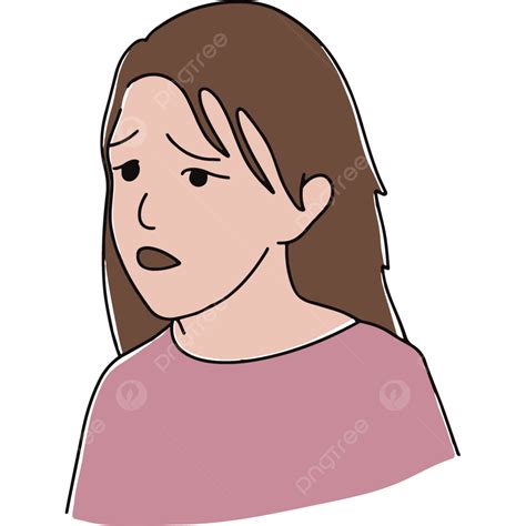 Afraid Woman Vector Png Images Woman With A Worried And Afraid Face Vector Worry Afraid