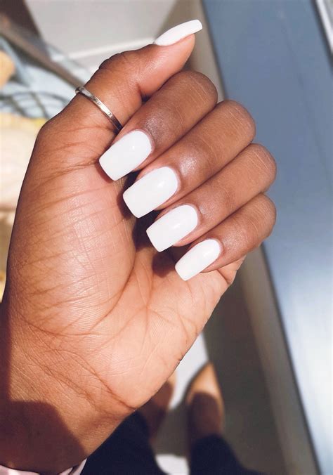 White Dipping Powder Nugenesis French White On Short Square Nails