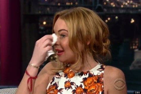 Tears Before Bedtime David Letterman Makes Lindsay Lohan Cry Huffpost Uk