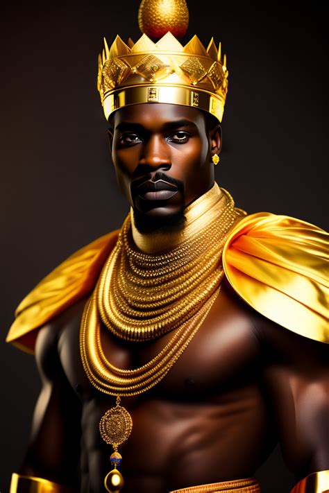 Lexica African King Wearing Gold Ornaments Looking Into Camera