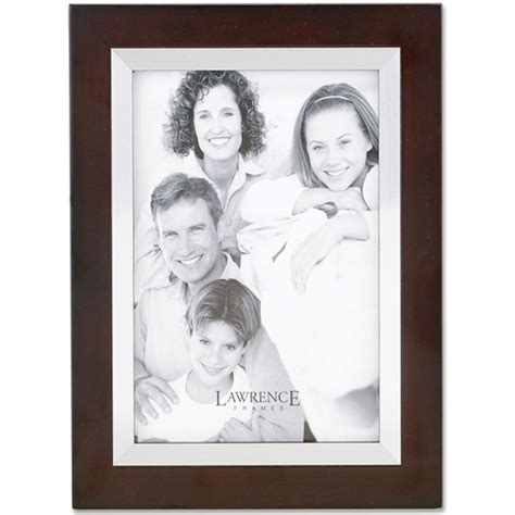 Lawrence 4x6 Wood And Silver Metal Picture Frame Walnut Khp Photo