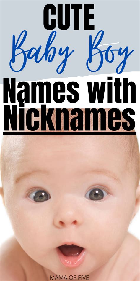 The Best Boy Names With Nicknames Most Popular Boys Names Cute Boy