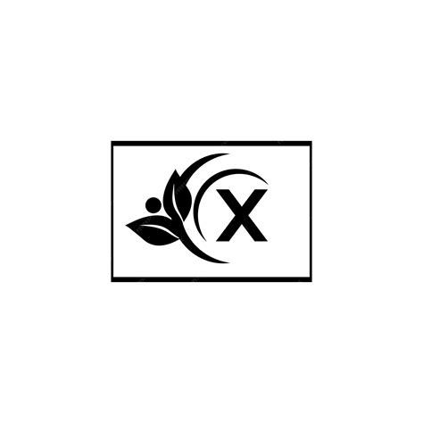 Premium Vector X Letter Branding Logo Design With A Leaf