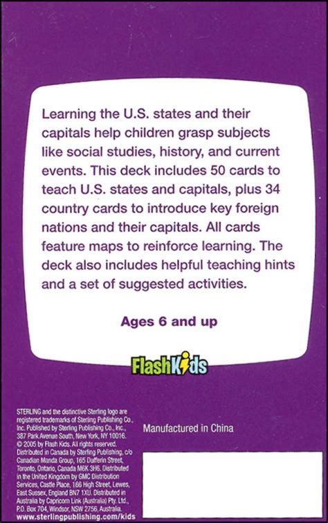 States And Capitals Flashcards Flash Kids 9781411434851