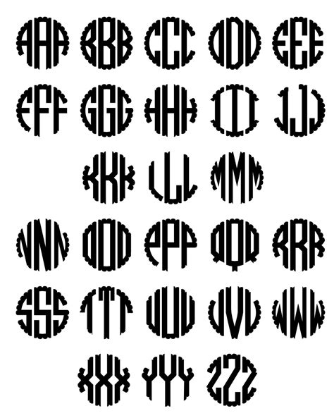 Svg Monogram Font Letters