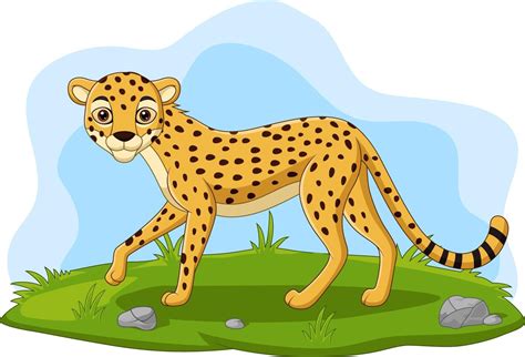 Cartoon Cheetah In The Grass 5152092 Vector Art At Vecteezy