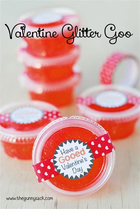 We have a few gift ideas. Valentine's Day Glitter Goo Recipe