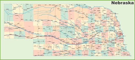 Printable Detailed Map Of Nebraska