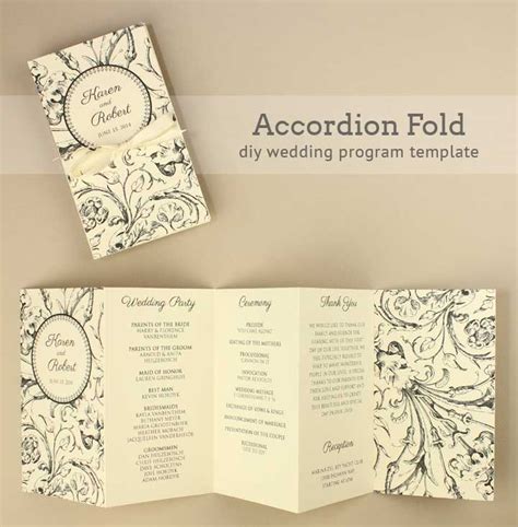 diy tutorial  printable folded wedding program