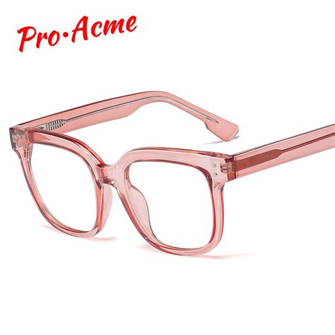 Pro Acme Plastic Titanium Square Rivet Glasses Frame Women Men Retro Womens Eyeglass Frame