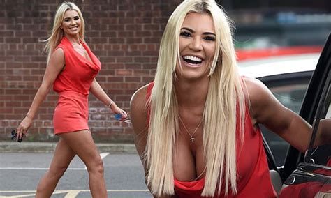 Christine Mcguinness Puts On A Very Busty Display In A Tiny Red