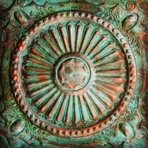 In the case of copper, they are intended to be used in their unadorned state. Oxidized tin ceiling panel using Modern Masters Metal ...