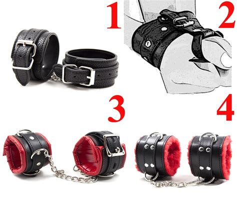 Bdsm Bondage Restraints Wrist Cuffsleather Padded Handcuffs For Sex