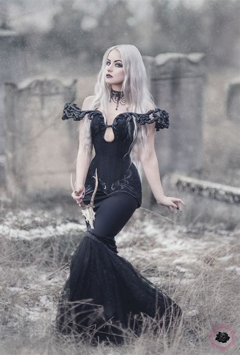 Gothic Fashion Woman Black Dress Jewelry Dark Photography Gothique Girl ♥ More