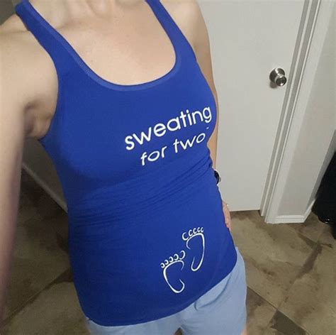 Sweating For Two Racerback Tank Sapphire Maternity Workout Clothes