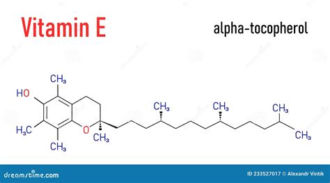 Vitamin E Alpha Tocopherol Molecule Skeletal Formula Stock Vector