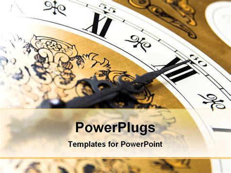 Powerpoint Template Brown And White Color Clock Showing The Time 12