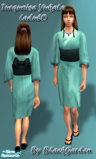 The Sims Resource Turquoise Yukata Adult