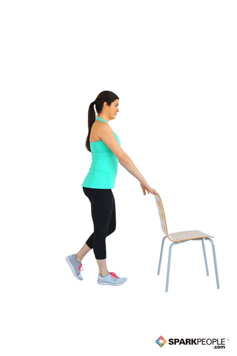 Single Leg Squats With Chair Exercise Demonstration Sparkpeople