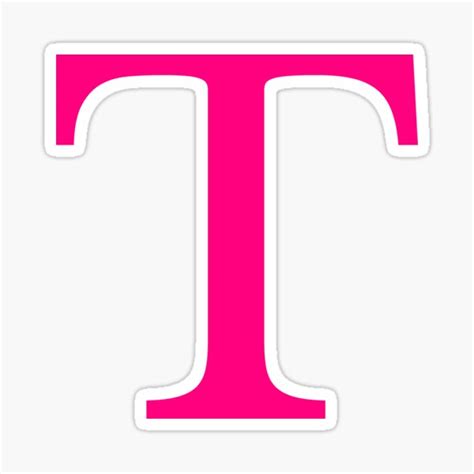 Letter T Neon Pink Color Sticker For Sale By Funstudio Redbubble