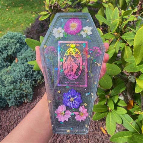 Holographic Resin Coffin Tray Tarot Card Resin Tray Etsy