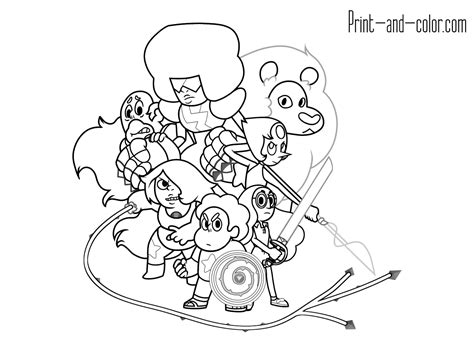 Create unusual characters, explore the beautiful game world. Steven Universe coloring pages | Print and Color.com