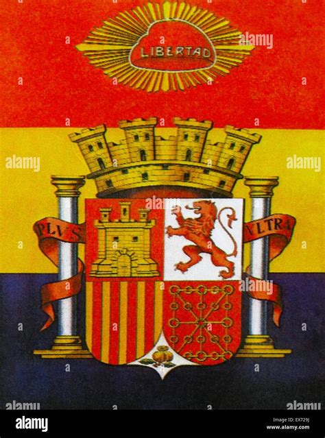 Bandera Y Escudo De La Segunda República Española Durante La Guerra