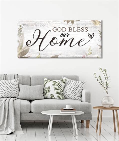 Christian Wall Art God Bless Our Home Wood Frame Ready To Hang