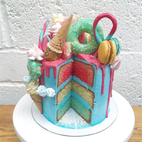 Beautiful Rainbow Birthday Cake