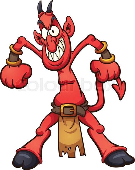 Evil Cartoon Devil Vector Clip Art Illustration With