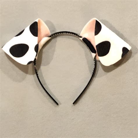Dalmatian Puppy Dog Ears Tutu Tail Headband Black White Spots Etsy