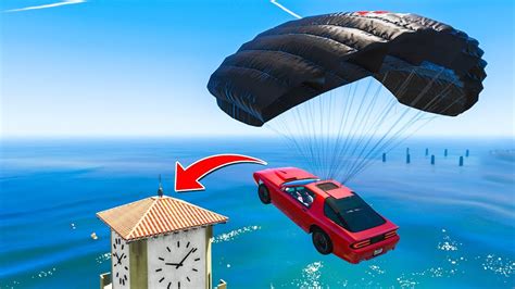 Epic Parachute Car Stunts In Gta 5 Youtube