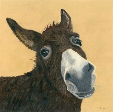 Donkey Print From Original Oil Painting Brown Tones And Beige