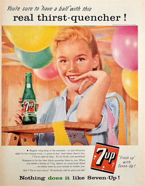 1957 7 Up Soda Ad Vintage Ads 1950s Party Decor 50s Birthday Party Retro Wall Art Game Room